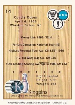 1990 Collect-A-Card Kingpins #14 Curtis Odom Back